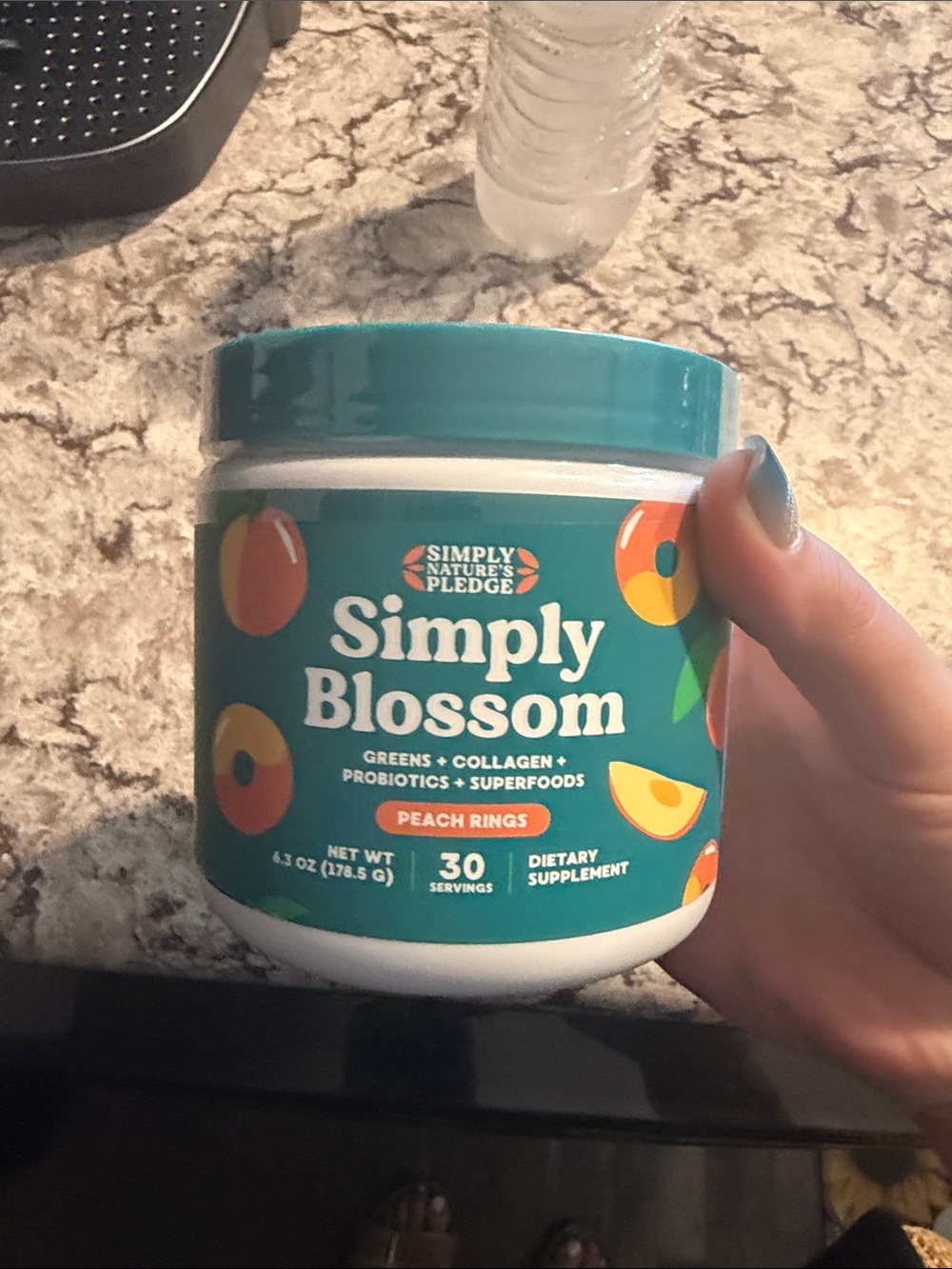 Unopened Simply Blossom Peach Rings - Turquoise